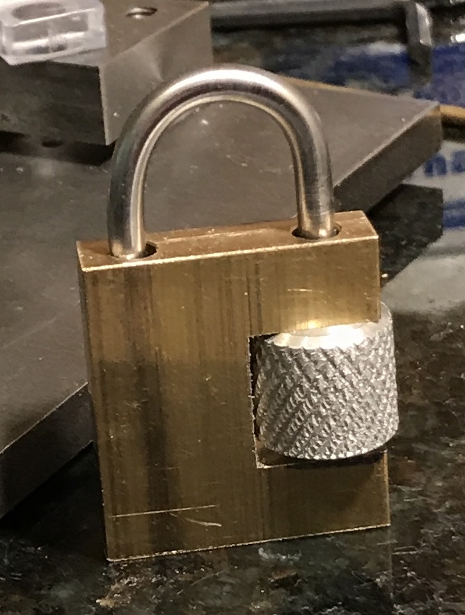 The lock assembled with the second bent rod